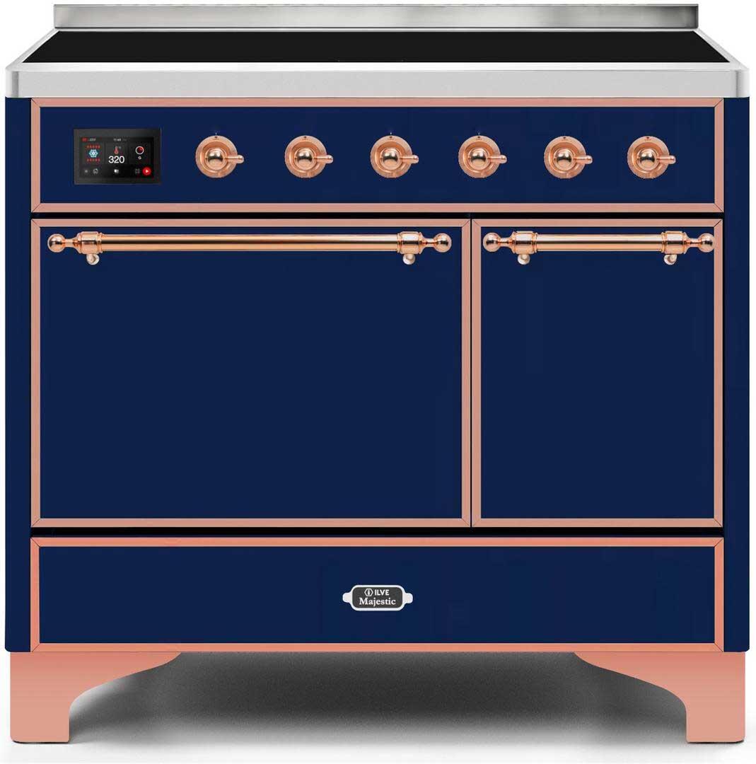 ILVE - 40" Magestic II Series Freestanding Electric Induction Range - Double Oven - Solid Door(s) - Warming Drawer