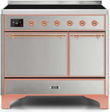 ILVE - 40" Magestic II Series Freestanding Electric Induction Range - Double Oven - Solid Door(s) - Warming Drawer