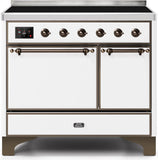 ILVE - 40" Magestic II Series Freestanding Electric Induction Range - Double Oven - Solid Door(s) - Warming Drawer