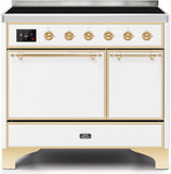 ILVE - 40" Magestic II Series Freestanding Electric Induction Range - Double Oven - Solid Door(s) - Warming Drawer