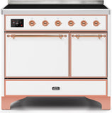 ILVE - 40" Magestic II Series Freestanding Electric Induction Range - Double Oven - Solid Door(s) - Warming Drawer