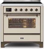 ILVE - 36" Magestic II Series Freestanding Electric Induction Range - Glass Door(s) - Warming Drawer