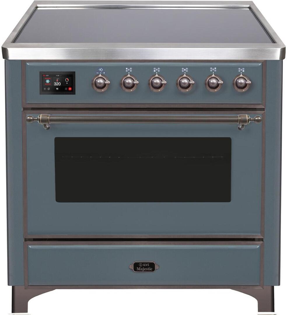 ILVE - 36" Magestic II Series Freestanding Electric Induction Range - Glass Door(s) - Warming Drawer