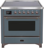 ILVE - 36" Magestic II Series Freestanding Electric Induction Range - Glass Door(s) - Warming Drawer