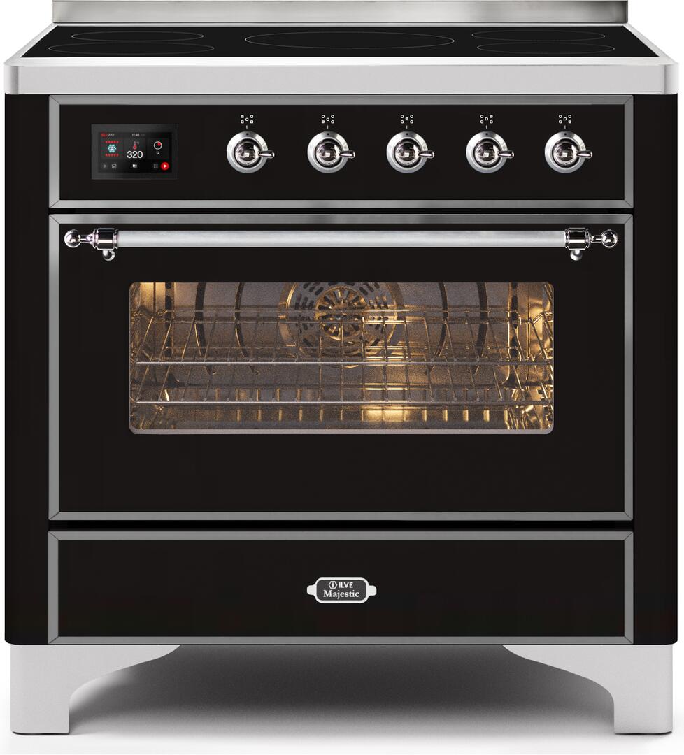 ILVE - 36" Magestic II Series Freestanding Electric Induction Range - Glass Door(s) - Warming Drawer