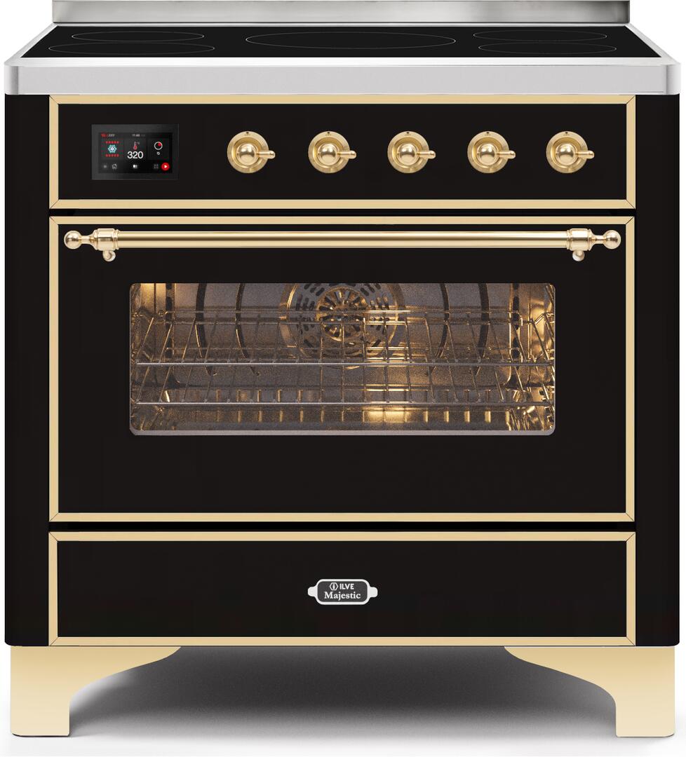 ILVE - 36" Magestic II Series Freestanding Electric Induction Range - Glass Door(s) - Warming Drawer