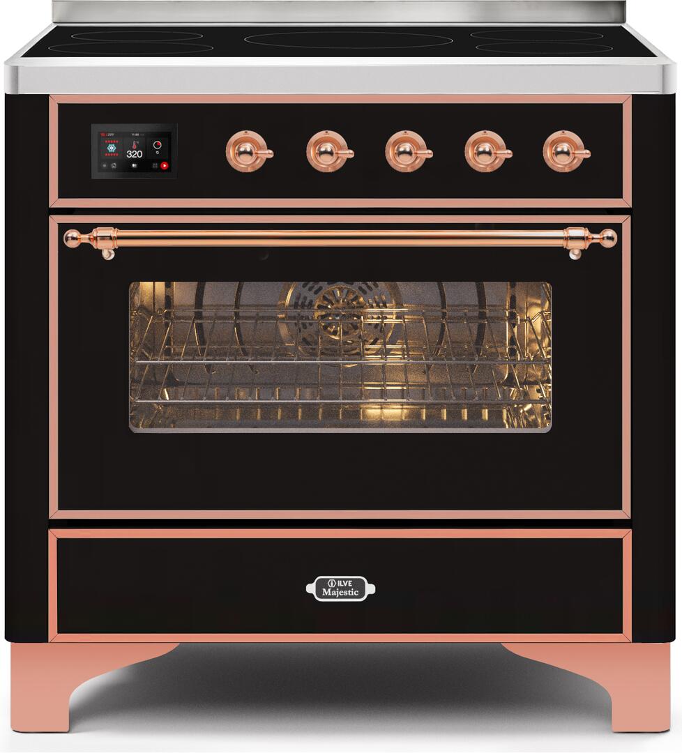 ILVE - 36" Magestic II Series Freestanding Electric Induction Range - Glass Door(s) - Warming Drawer