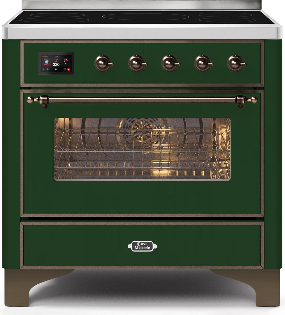 ILVE - 36" Magestic II Series Freestanding Electric Induction Range - Glass Door(s) - Warming Drawer