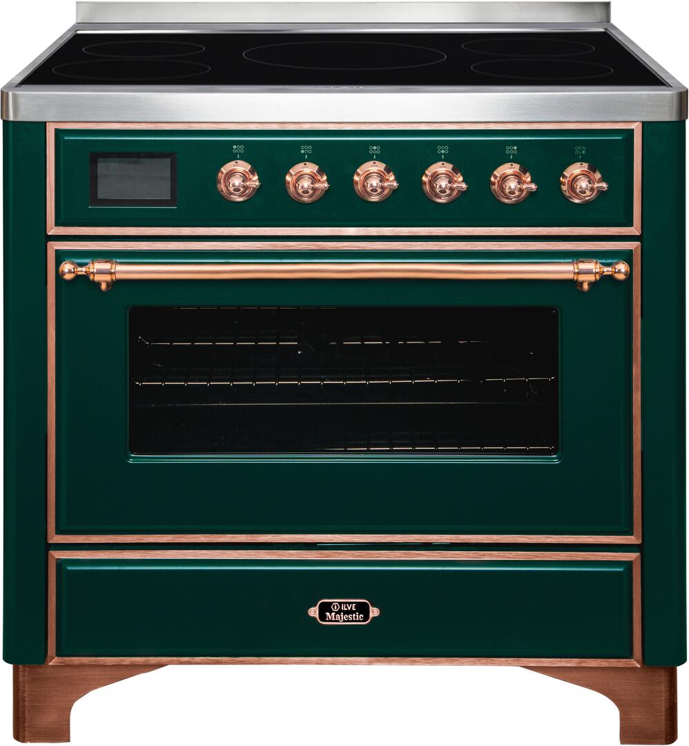 ILVE - 36" Magestic II Series Freestanding Electric Induction Range - Glass Door(s) - Warming Drawer