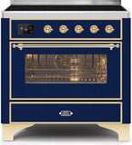 ILVE - 36" Magestic II Series Freestanding Electric Induction Range - Glass Door(s) - Warming Drawer