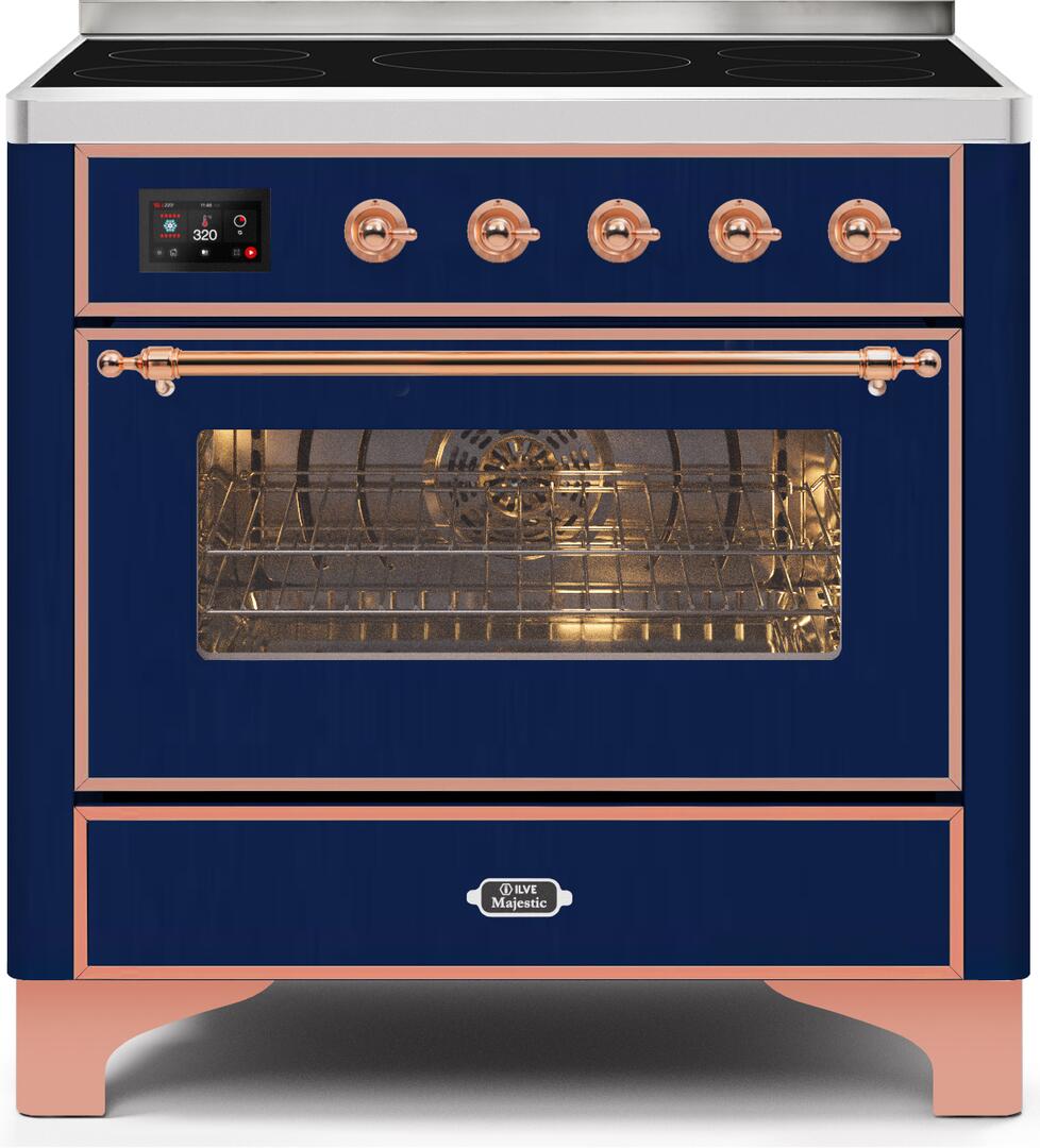 ILVE - 36" Magestic II Series Freestanding Electric Induction Range - Glass Door(s) - Warming Drawer