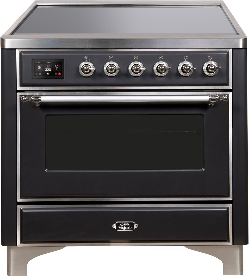 ILVE - 36" Magestic II Series Freestanding Electric Induction Range - Glass Door(s) - Warming Drawer