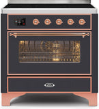 ILVE - 36" Magestic II Series Freestanding Electric Induction Range - Glass Door(s) - Warming Drawer