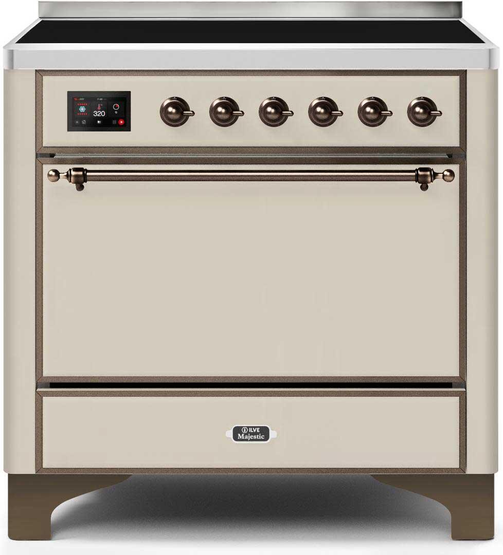 ILVE - 36" Magestic II Series Freestanding Electric Induction Range - Solid Door(s) - Warming Drawer