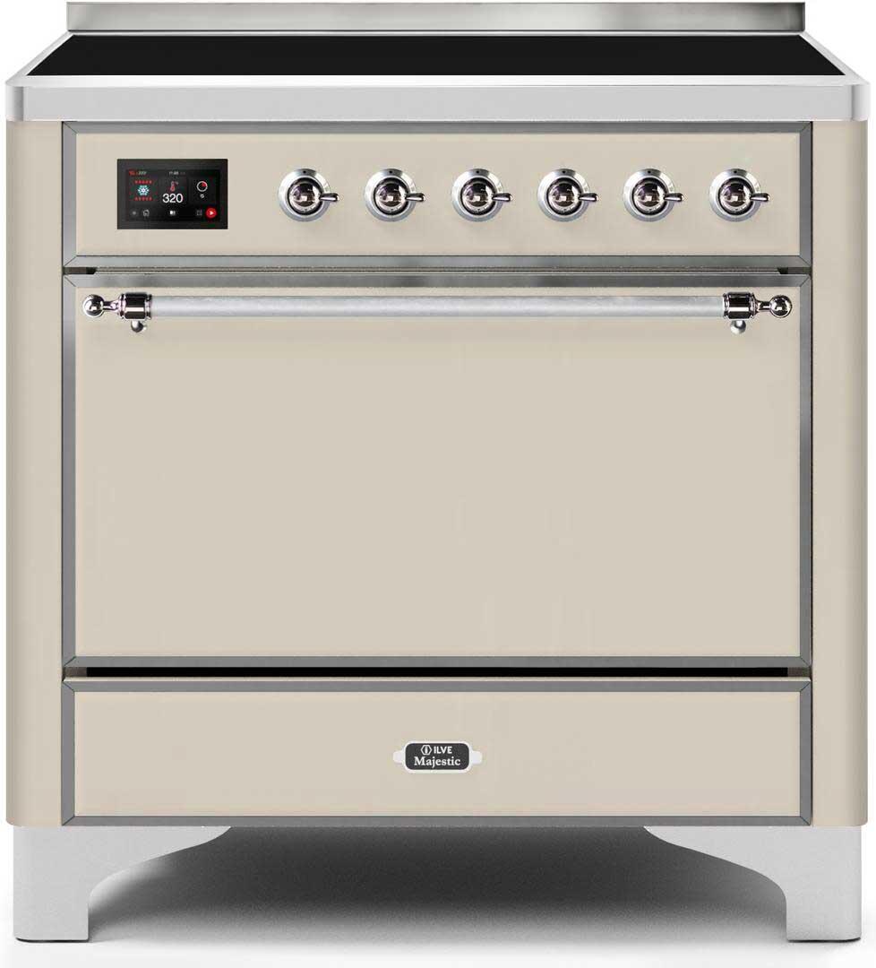 ILVE - 36" Magestic II Series Freestanding Electric Induction Range - Solid Door(s) - Warming Drawer