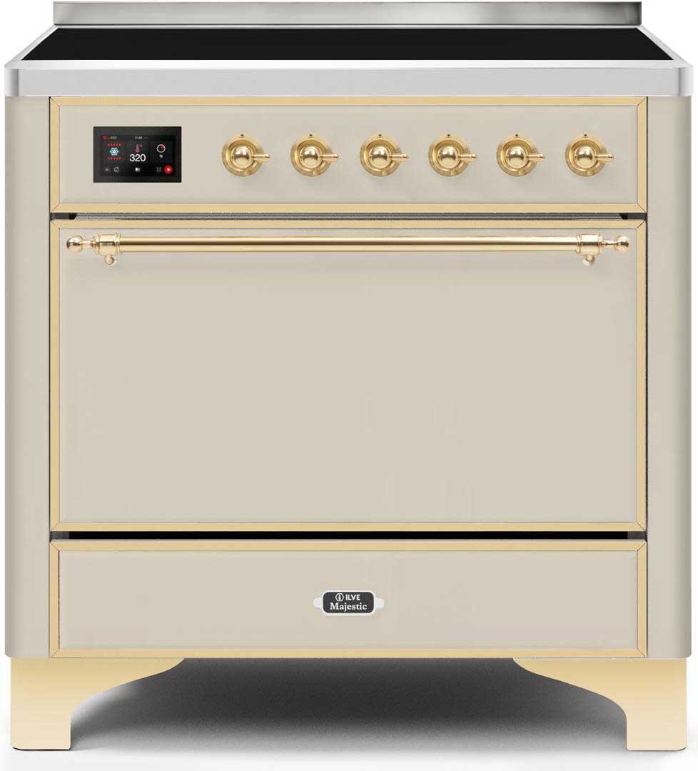 ILVE - 36" Magestic II Series Freestanding Electric Induction Range - Solid Door(s) - Warming Drawer