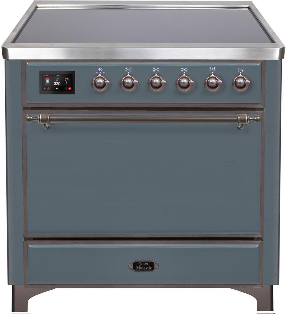 ILVE - 36" Magestic II Series Freestanding Electric Induction Range - Solid Door(s) - Warming Drawer