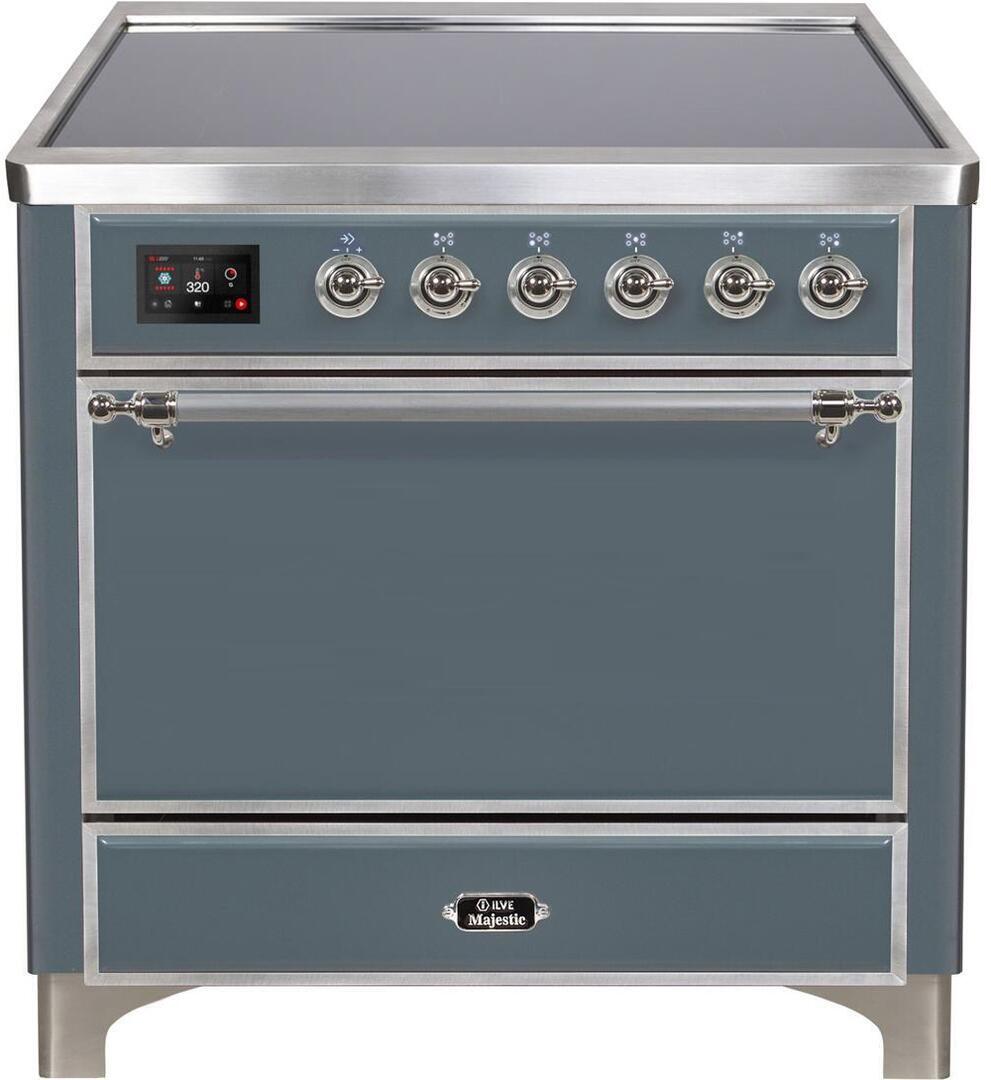 ILVE - 36" Magestic II Series Freestanding Electric Induction Range - Solid Door(s) - Warming Drawer