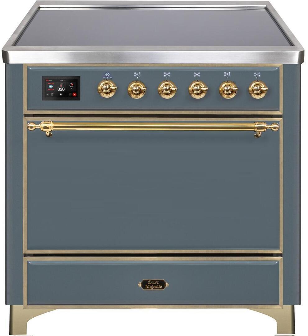 ILVE - 36" Magestic II Series Freestanding Electric Induction Range - Solid Door(s) - Warming Drawer