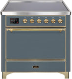 ILVE - 36" Magestic II Series Freestanding Electric Induction Range - Solid Door(s) - Warming Drawer