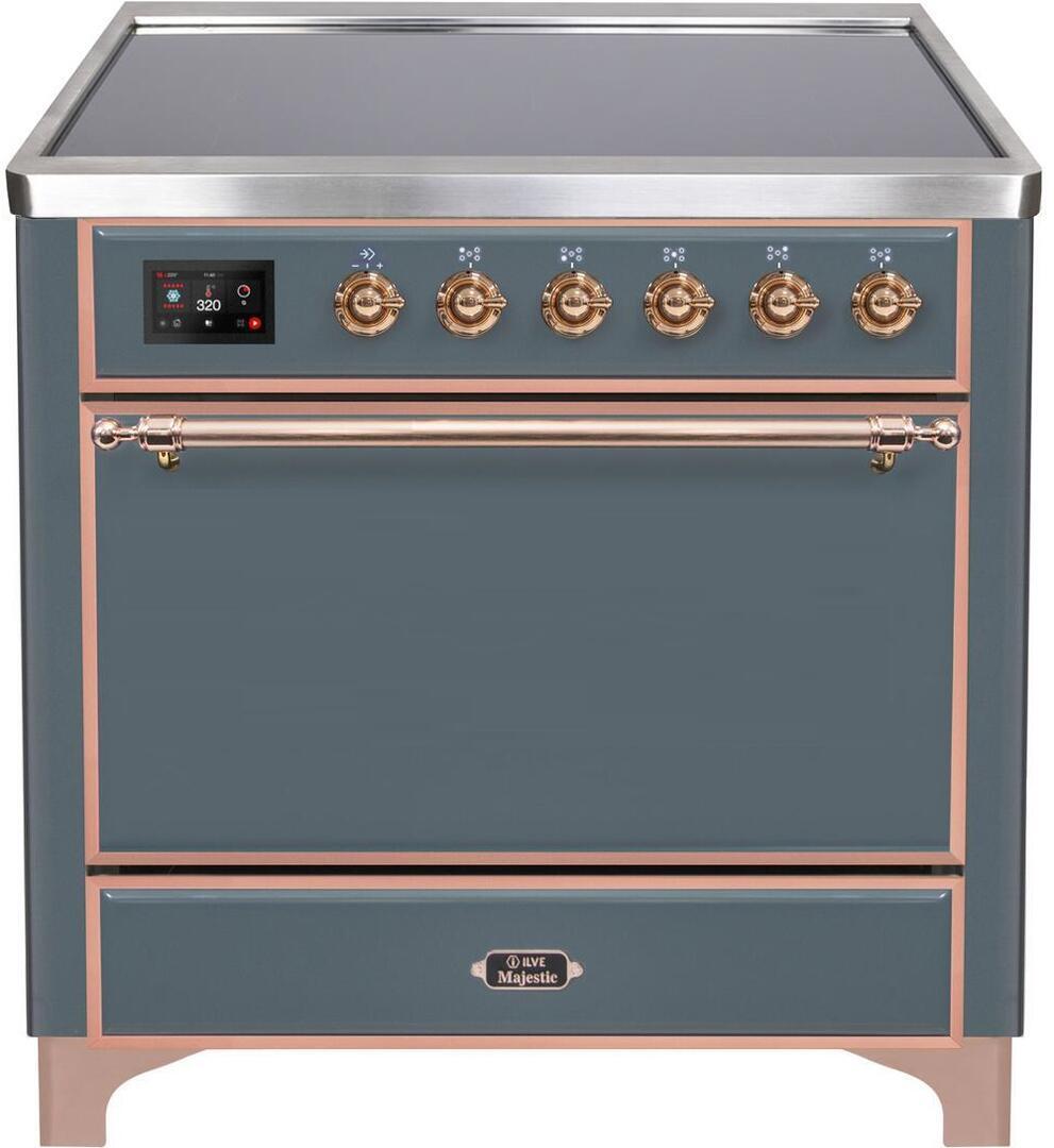 ILVE - 36" Magestic II Series Freestanding Electric Induction Range - Solid Door(s) - Warming Drawer