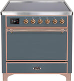 ILVE - 36" Magestic II Series Freestanding Electric Induction Range - Solid Door(s) - Warming Drawer