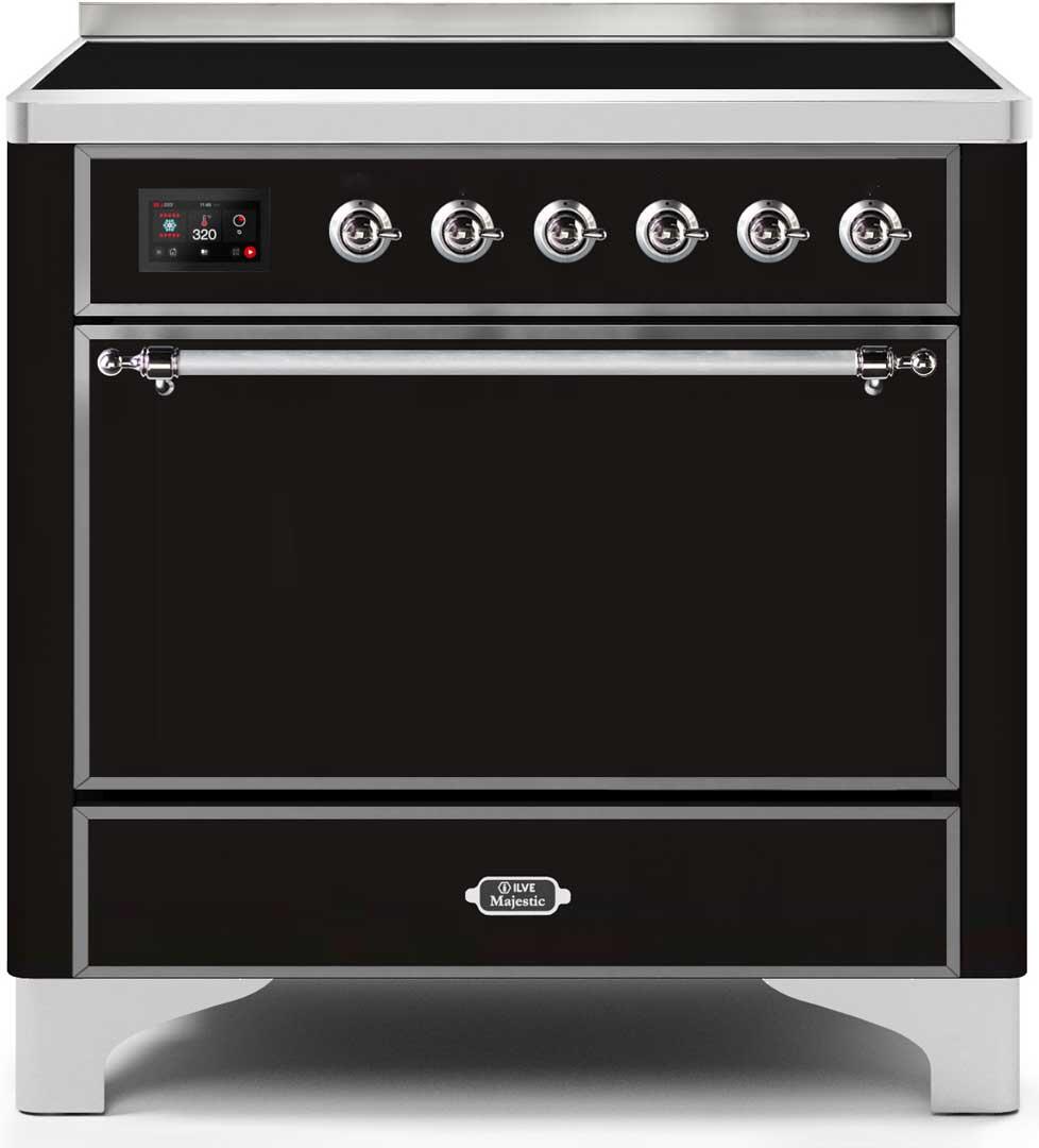 ILVE - 36" Magestic II Series Freestanding Electric Induction Range - Solid Door(s) - Warming Drawer