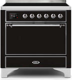 ILVE - 36" Magestic II Series Freestanding Electric Induction Range - Solid Door(s) - Warming Drawer