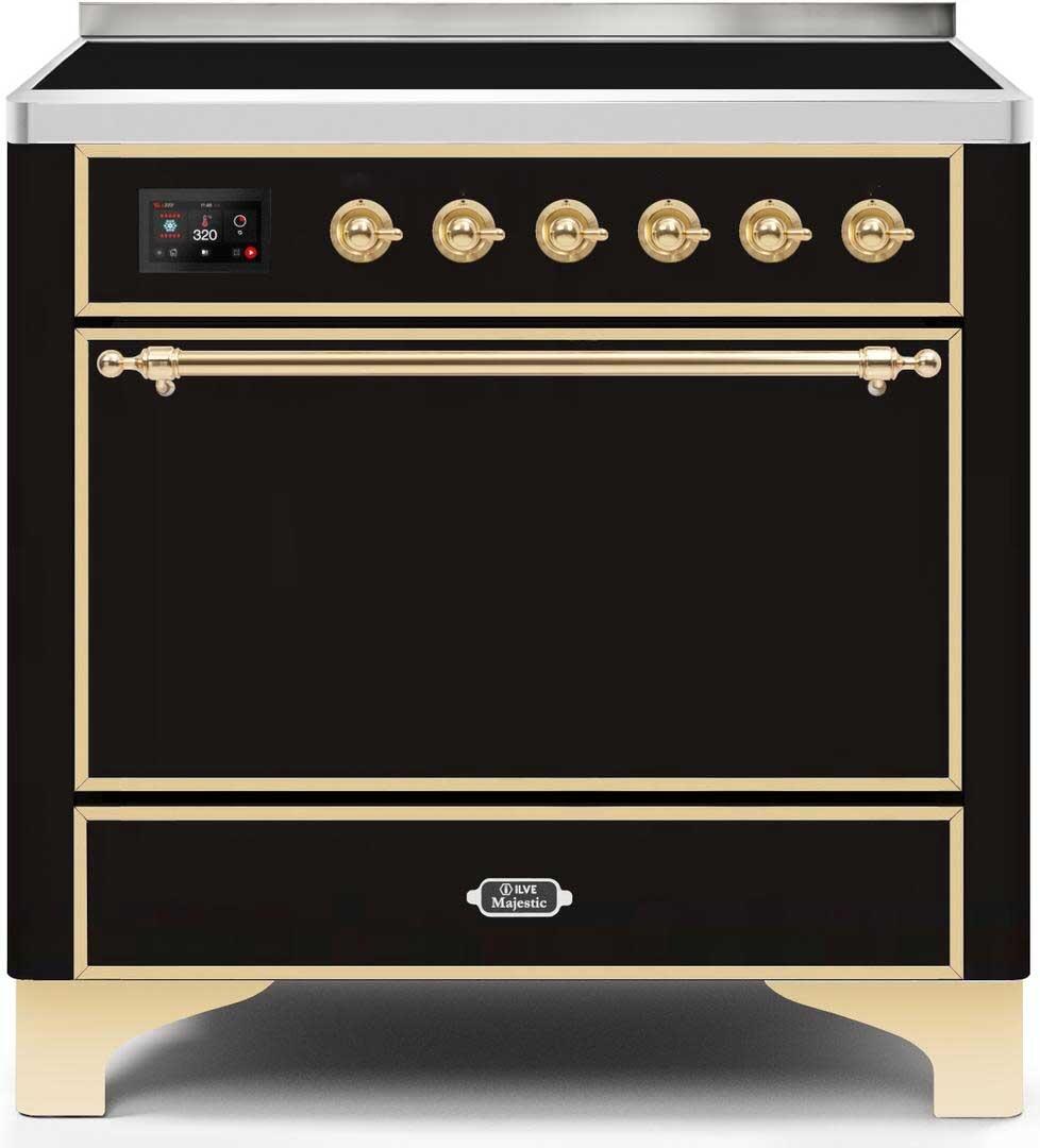 ILVE - 36" Magestic II Series Freestanding Electric Induction Range - Solid Door(s) - Warming Drawer