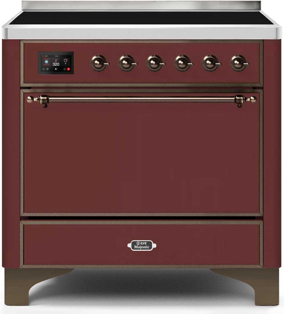 ILVE - 36" Magestic II Series Freestanding Electric Induction Range - Solid Door(s) - Warming Drawer