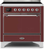 ILVE - 36" Magestic II Series Freestanding Electric Induction Range - Solid Door(s) - Warming Drawer