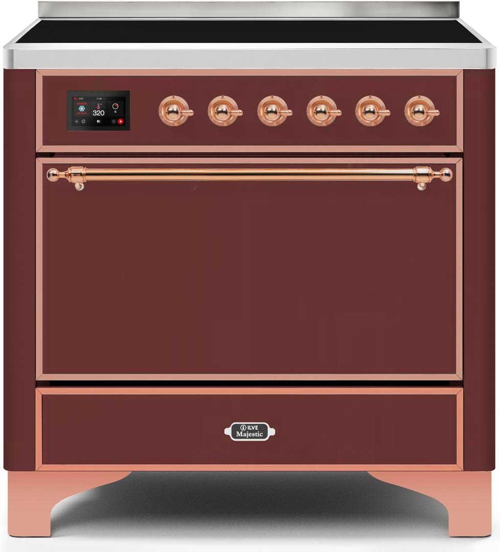 ILVE - 36" Magestic II Series Freestanding Electric Induction Range - Solid Door(s) - Warming Drawer