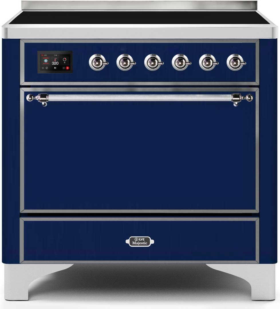 ILVE - 36" Magestic II Series Freestanding Electric Induction Range - Solid Door(s) - Warming Drawer