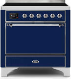 ILVE - 36" Magestic II Series Freestanding Electric Induction Range - Solid Door(s) - Warming Drawer