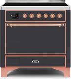 ILVE - 36" Magestic II Series Freestanding Electric Induction Range - Solid Door(s) - Warming Drawer