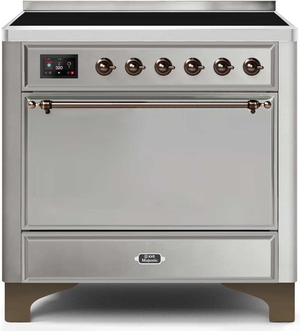 ILVE - 36" Magestic II Series Freestanding Electric Induction Range - Solid Door(s) - Warming Drawer