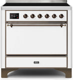 ILVE - 36" Magestic II Series Freestanding Electric Induction Range - Solid Door(s) - Warming Drawer