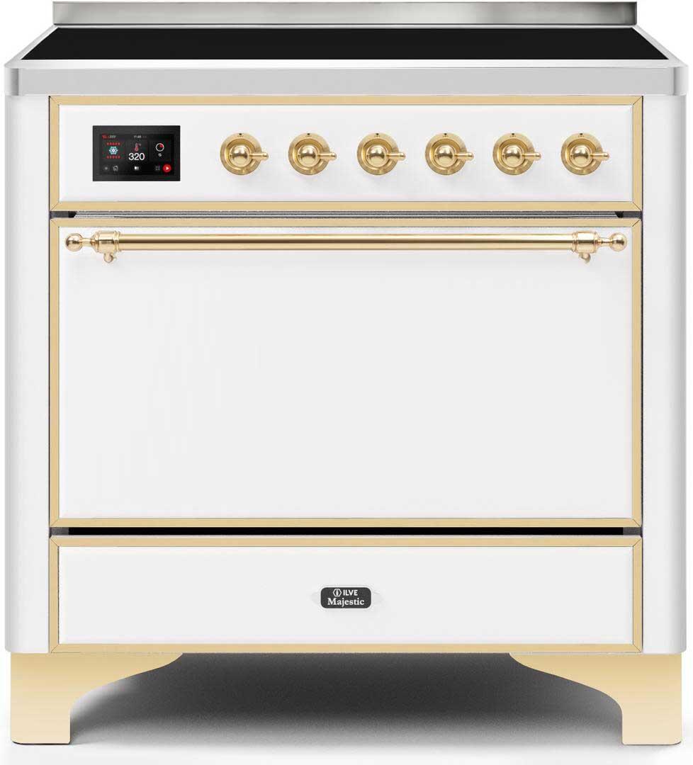 ILVE - 36" Magestic II Series Freestanding Electric Induction Range - Solid Door(s) - Warming Drawer