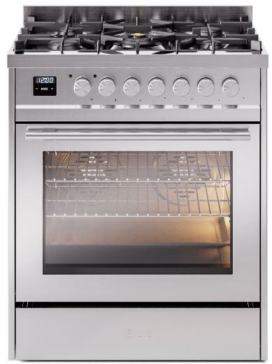 ILVE - 30" Pro Plus II Series Freestanding Dual Fuel Range - Viewing Window(s) - Natural Gas