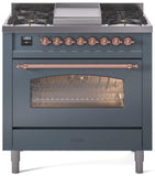 ILVE - 36" Nostalgie II Series Freestanding Dual Fuel Range - Griddle - Natural Gas