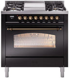 ILVE - 36" Nostalgie II Series Freestanding Dual Fuel Range - Griddle - Natural Gas