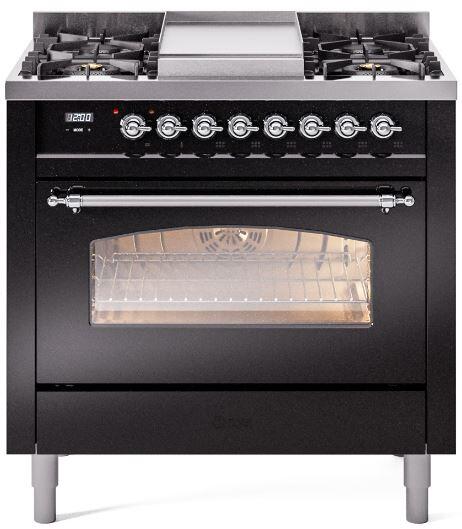 ILVE - 36" Nostalgie II Series Freestanding Dual Fuel Range - Griddle - Natural Gas