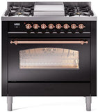 ILVE - 36" Nostalgie II Series Freestanding Dual Fuel Range - Griddle - Natural Gas