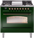 ILVE - 36" Nostalgie II Series Freestanding Dual Fuel Range - Griddle - Natural Gas