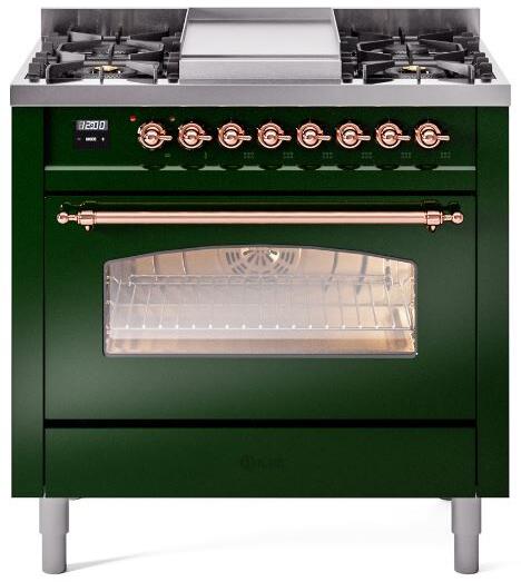 ILVE - 36" Nostalgie II Series Freestanding Dual Fuel Range - Griddle - Natural Gas