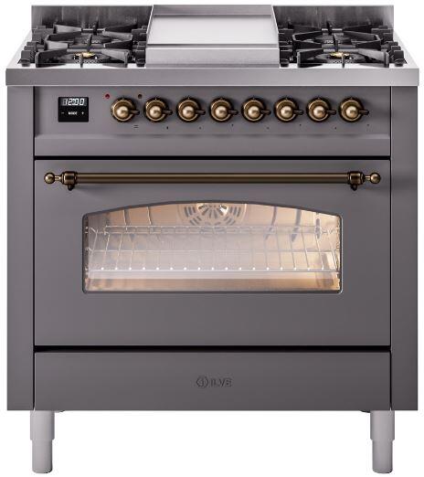 ILVE - 36" Nostalgie II Series Freestanding Dual Fuel Range - Griddle - Natural Gas