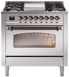 ILVE - 36" Nostalgie II Series Freestanding Dual Fuel Range - Griddle - Natural Gas