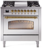 ILVE - 36" Nostalgie II Series Freestanding Dual Fuel Range - Griddle - Natural Gas