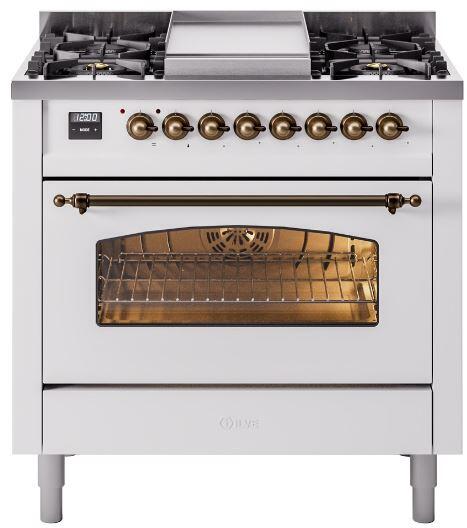 ILVE - 36" Nostalgie II Series Freestanding Dual Fuel Range - Griddle - Natural Gas