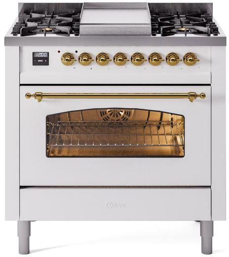 ILVE - 36" Nostalgie II Series Freestanding Dual Fuel Range - Griddle - Natural Gas